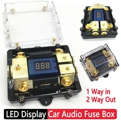 1 Way in 2 Way Out Car Audio Fuse Box with 24V 100A ANL Fuse Power Distribution Block Car Stereo Fuse Holder for Truck Vehicle