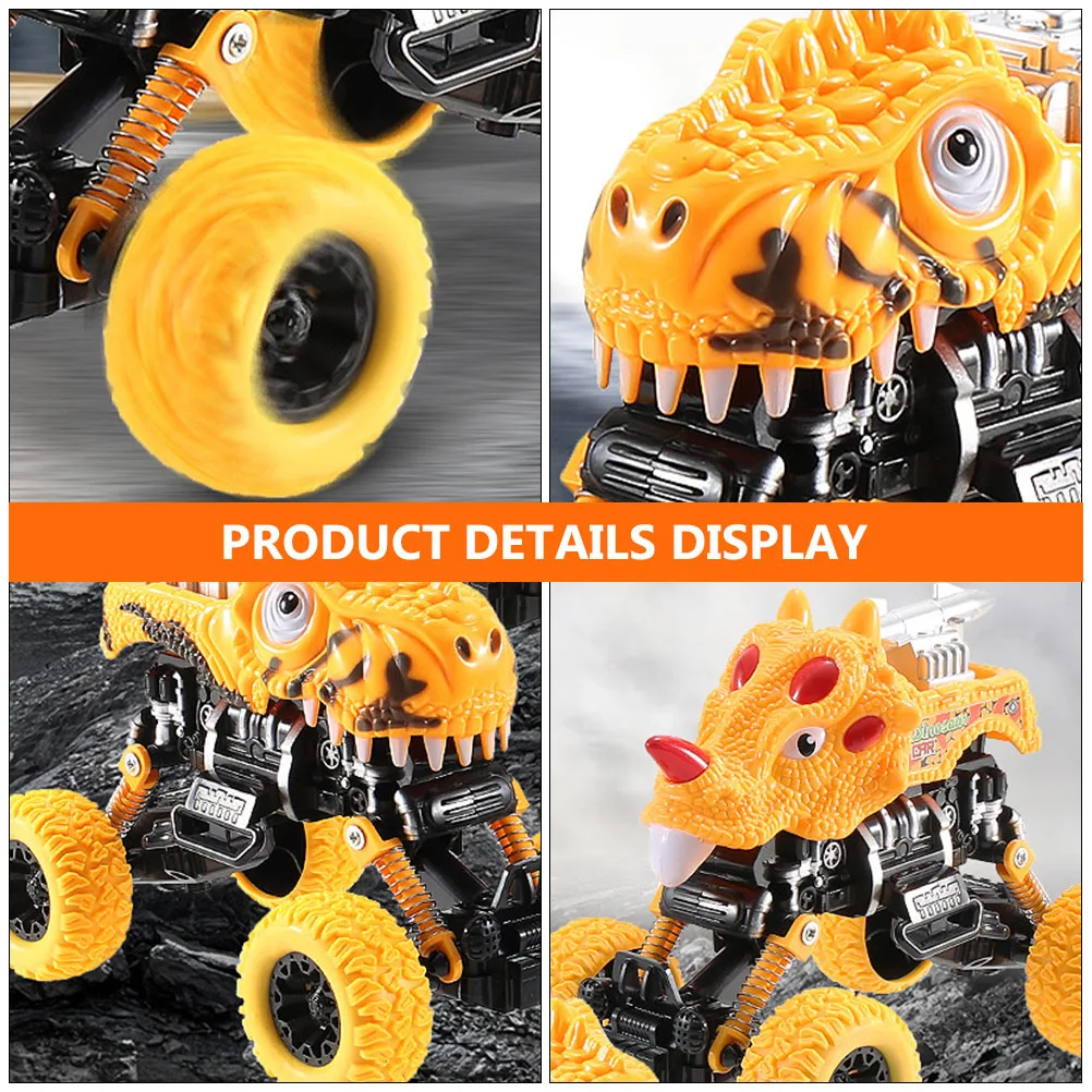 Large Dinosaur Pull Back Car Friction Powered Vehicle Educational Gift for Kids Eye-Hand Coordination Parent-Child Interaction