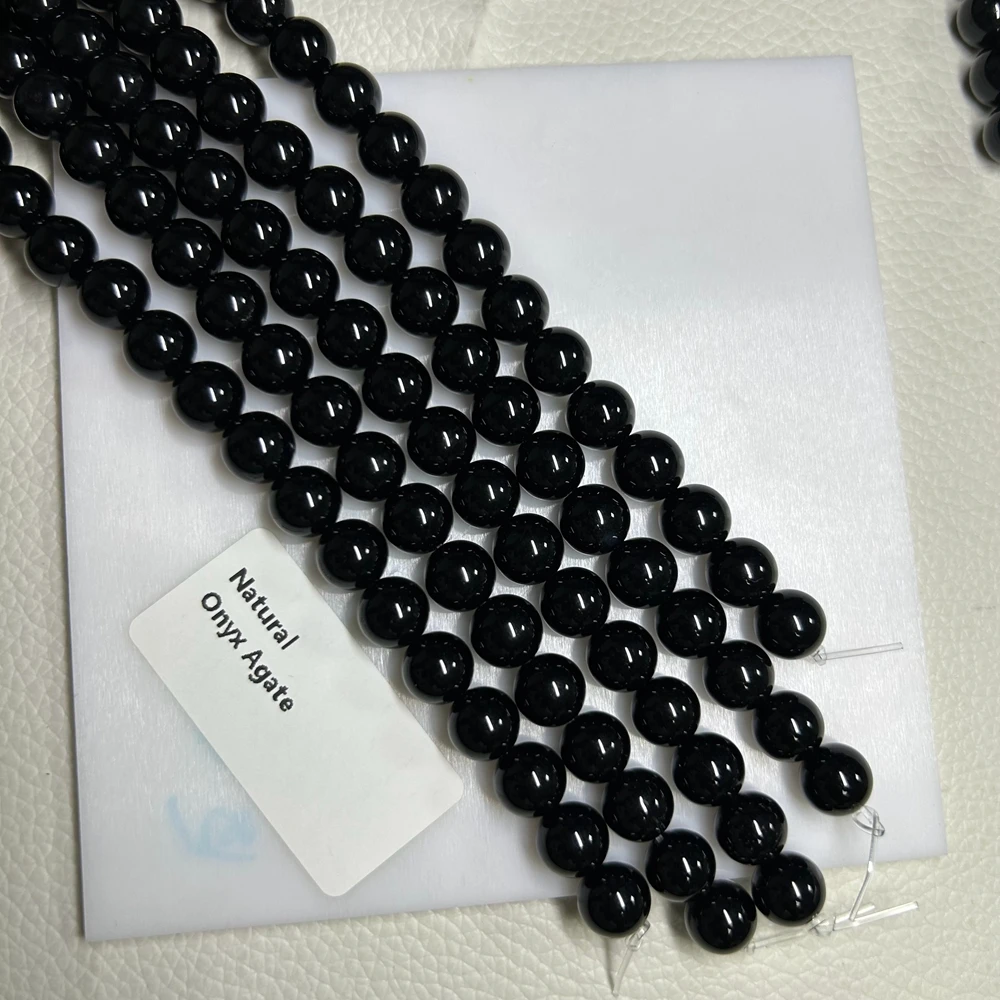 2-20mm Black agate Beads Loose Spacer Beads 38cm Per String for Jewelry Making DIY Bracelet Necklace Accessories