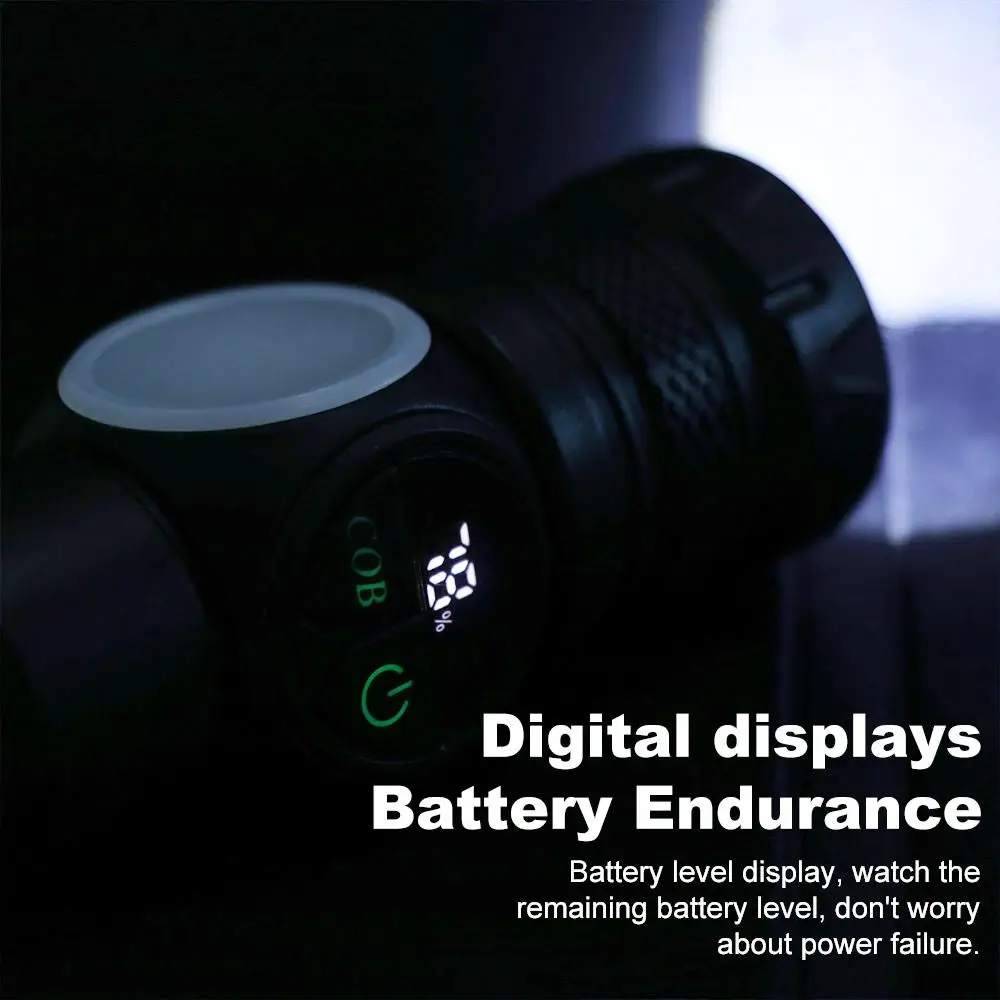 

USB Rechargeable LED Flashlight Zoom Spotlight Waterproof Display Torch Long Beam Transformer Focal Camping Light Floodlight