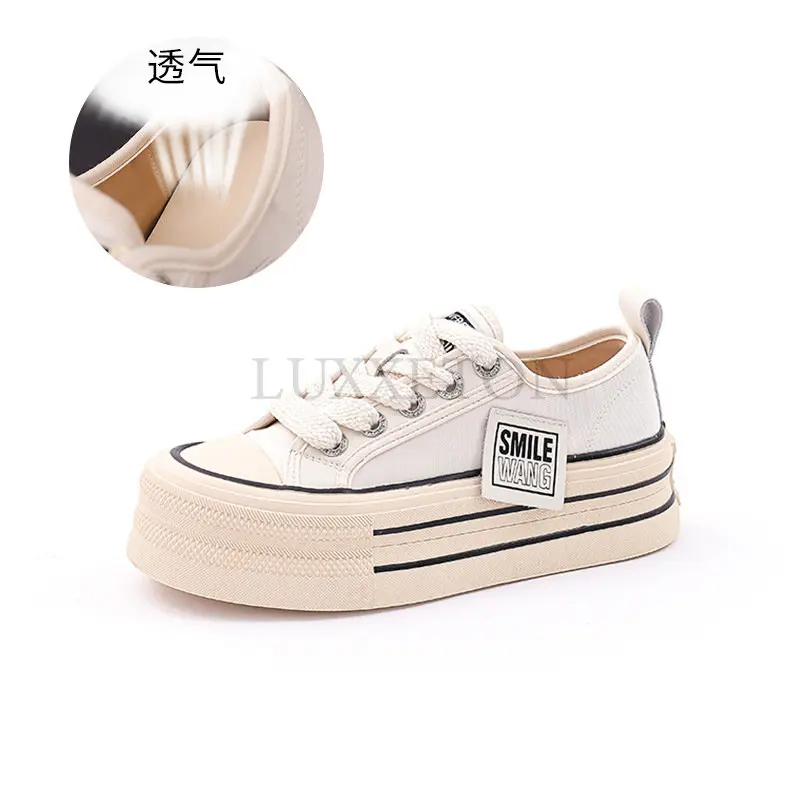 Canvas Shoes Women Spring Summer Casual Walking Platforms Vulcanized Shoes Ladies Fashion Chunky Sneakers Zapatos Para Mujer