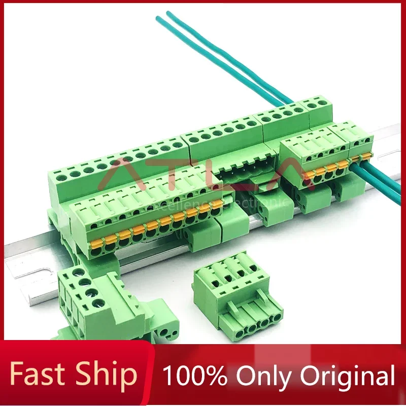 

5.08mm Rail Mounted Plug-in Terminal Block Connector 2PIN 3PIN 4PIN 5PIN 6PIN 7PIN 8PIN Screw Free Guide Docking KD Plug