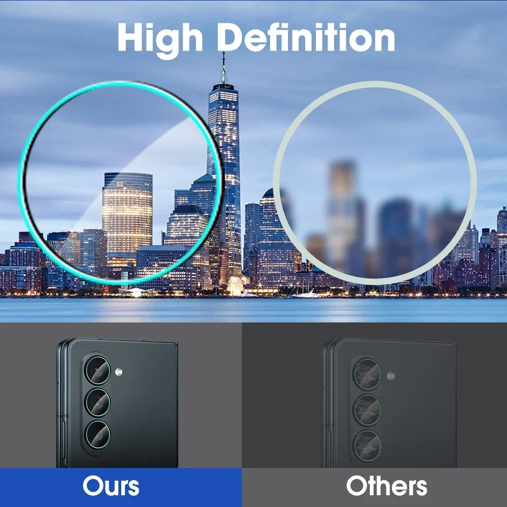 1-5/10-100 قطعة عدسة الكاميرا HD الزجاج المقسى المضادة للبصمة فليم لسامسونج غالاكسي Z أضعاف 7 6 5 4 المضادة للخدش غطاء رأس واقي #1