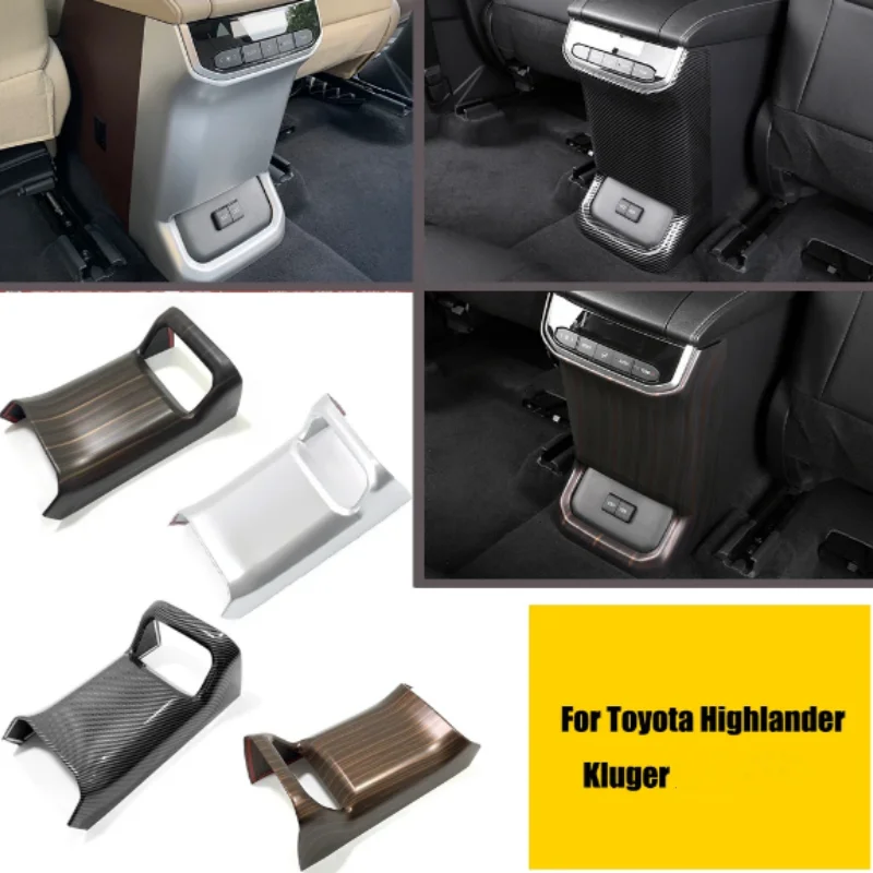 

Rear Seat Air Conditioning Outlet Trim Cover Armrest Vents Frame Car Accessories For Toyota Highlander Kluger 2021-2024