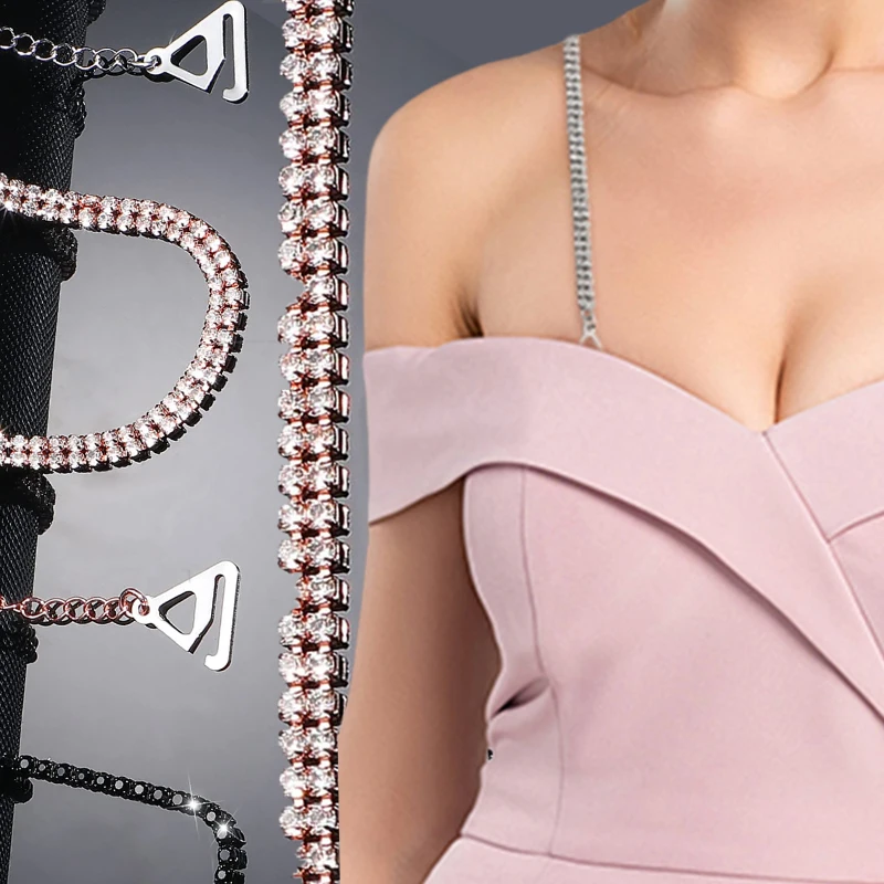 Sexy Shiny Crystal Shoulder Strap Bra Chain for Women Wedding Jewelry Rhinestone Anti-Skid Bra Belt Body Decor Dress Accessories