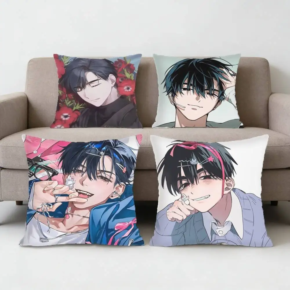 

Alien Stage ‌Ivan Pillow Case Anti-dustmite Pillowcase Invisible zipper silky short plush Sofa cushion cover