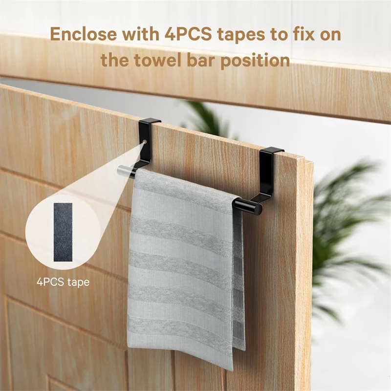 Towel Rack Over Door Towel Bar Hanging Holder Stainless Steel Bathroom Kitchen Cabinet Towel Rag Rack Shelf Hanger