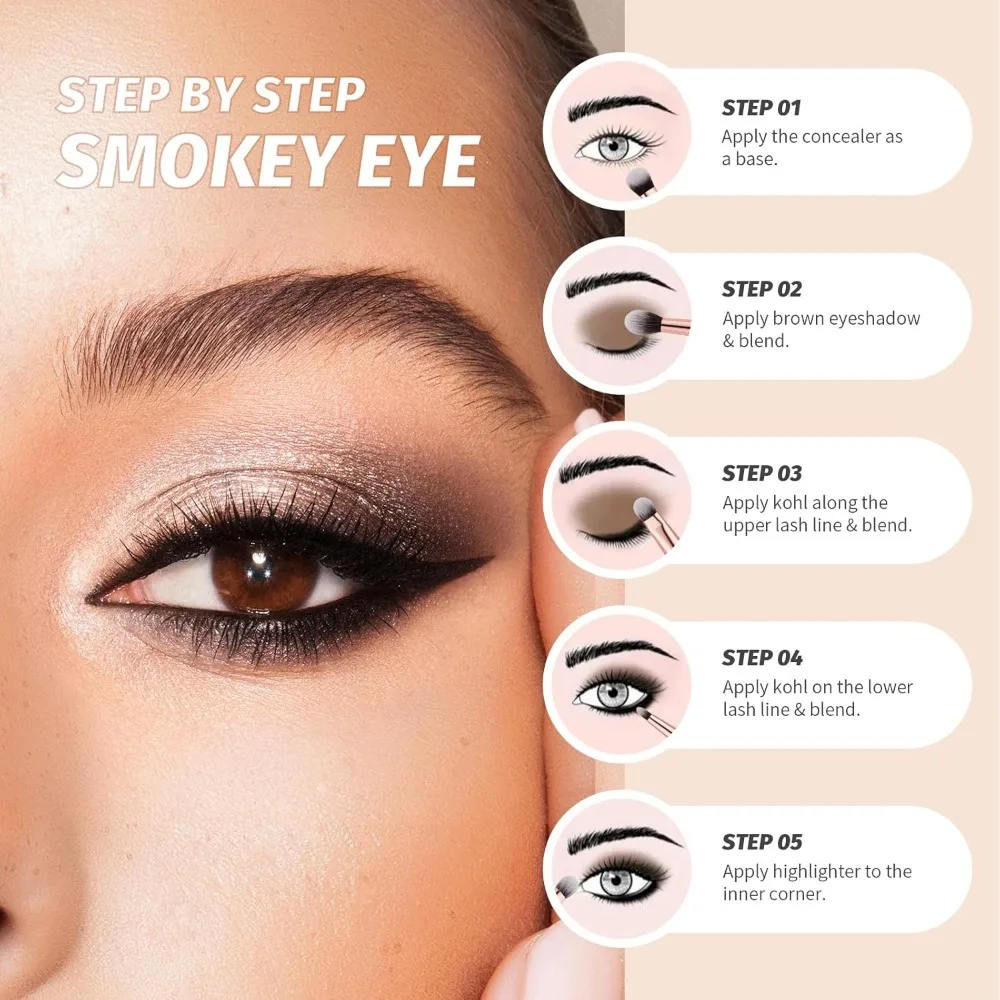 Docolor Double Sided Makeup Brushes, 6Pcs Double Ended Eyeshadow Brush Set Professional Eye Makeup Brushes Set Foundation Eyesha