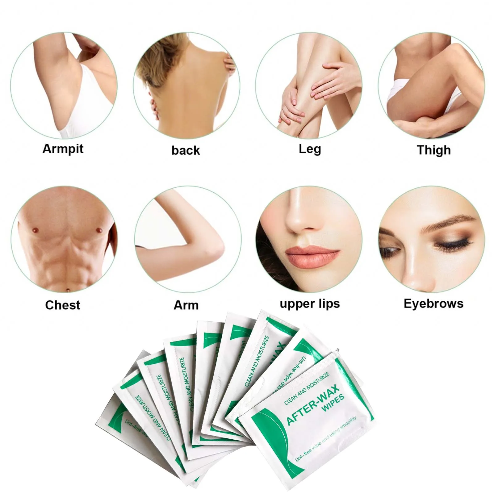 After Wax Wipes 50pcs - Post Hair Removal Oil Wipes for Effortless Residue Removal & Skin Calming with Aloe & Prunus Oil