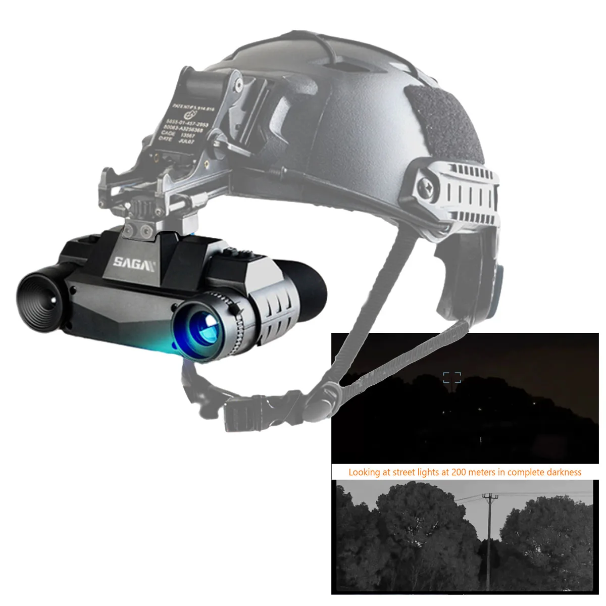 

actical Helmet Night Vision Kit High Power Infrared Telescope NV8000 Infrared Night Vision Tactical Helmet Imager