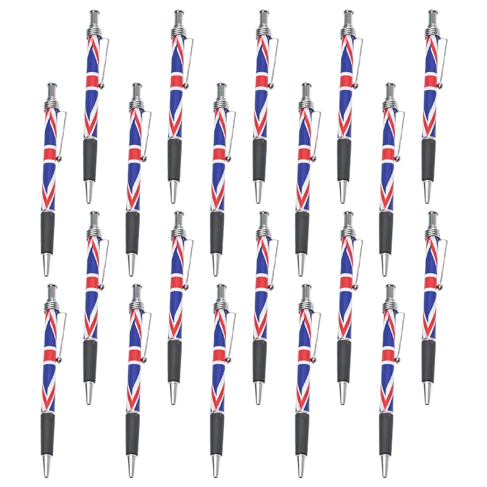 

20Pcs British Flag Ballpoint Pen Smooth Writing Black Ink Comfortable Grip Office School Home Use Patriotic Writing