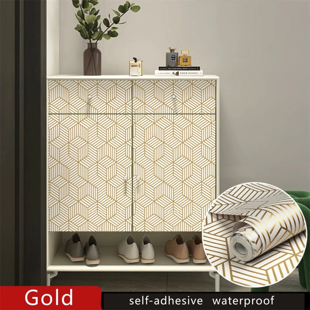 Geometric Wallpapers Grid Self Adhesive Arrow Peel and Stick Flower Leaves Contact Paper for Wall Renovation Furniture Sticker