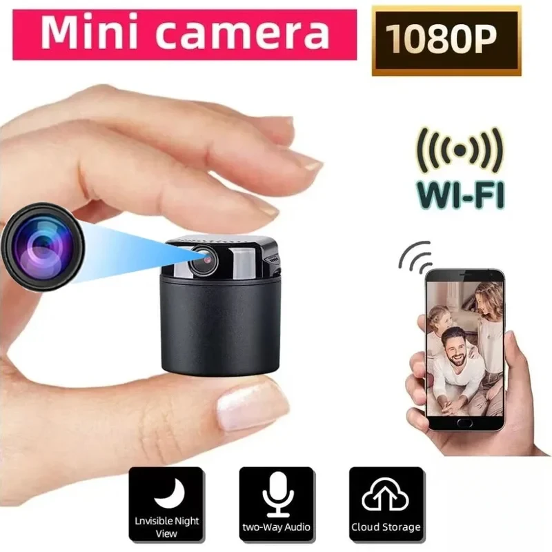 

Мини-камера Wi-Fi 1080P для дома с поворотом на 360 градусов без слепых зон и мониторингом через мобильный телефон.