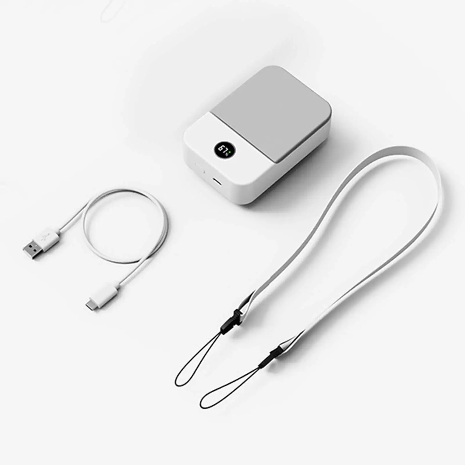 Ventilador portátil con pantalla LED para el cuello, enfriador recargable para exteriores