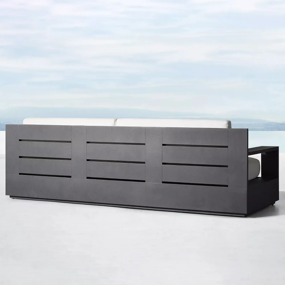 المنتجات الساخنة أنيقة الراقية اليدوية عالية الجودة في الهواء الطلق الخوص الروطان الأثاث رمادي في الهواء الطلق حديقة مجموعة أريكة الاقسام