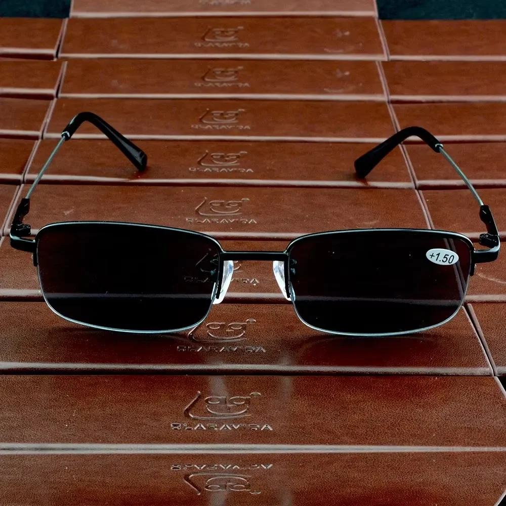 Clara Vida 2 in1 Eyewear Reading Sunglasses Men Rectangular Multi-Functional Executive Sunglasses Outdoor +1+1.5+2+2.5+3+3.5+4