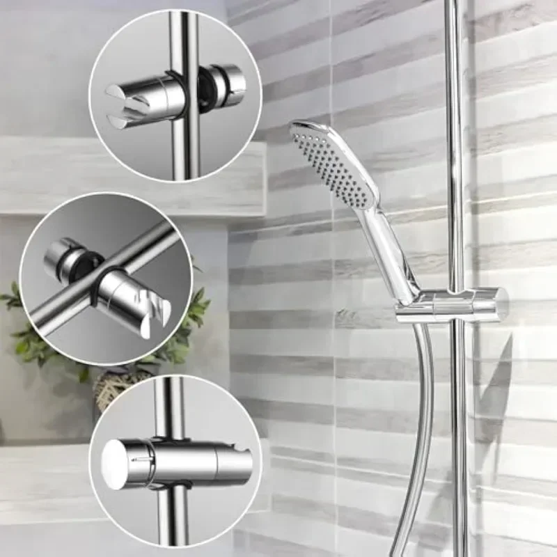 Adjustable Shower Holder Clamp Universal Shower Head Holder Shower Stand Rail Slide Bracket Bathroom Accessories 360° Rotation image 4