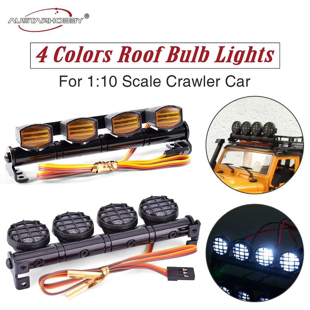 AUSTAR RC Roof Bulb Lights 1:10 Scale Crawler Accessories for TRX4 TRX6 90046 Axial SCX10 II HSP TAMIYA CC01 Light Kit