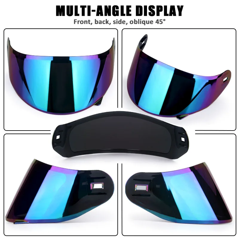 HNJ-Cat الأذن دراجة نارية خوذة عدسة ، كامل الوجه موتو أقنعة ، شفافة ، ملونة ، سهلة الفك ، تثبيت ، متعددة الأغراض #5