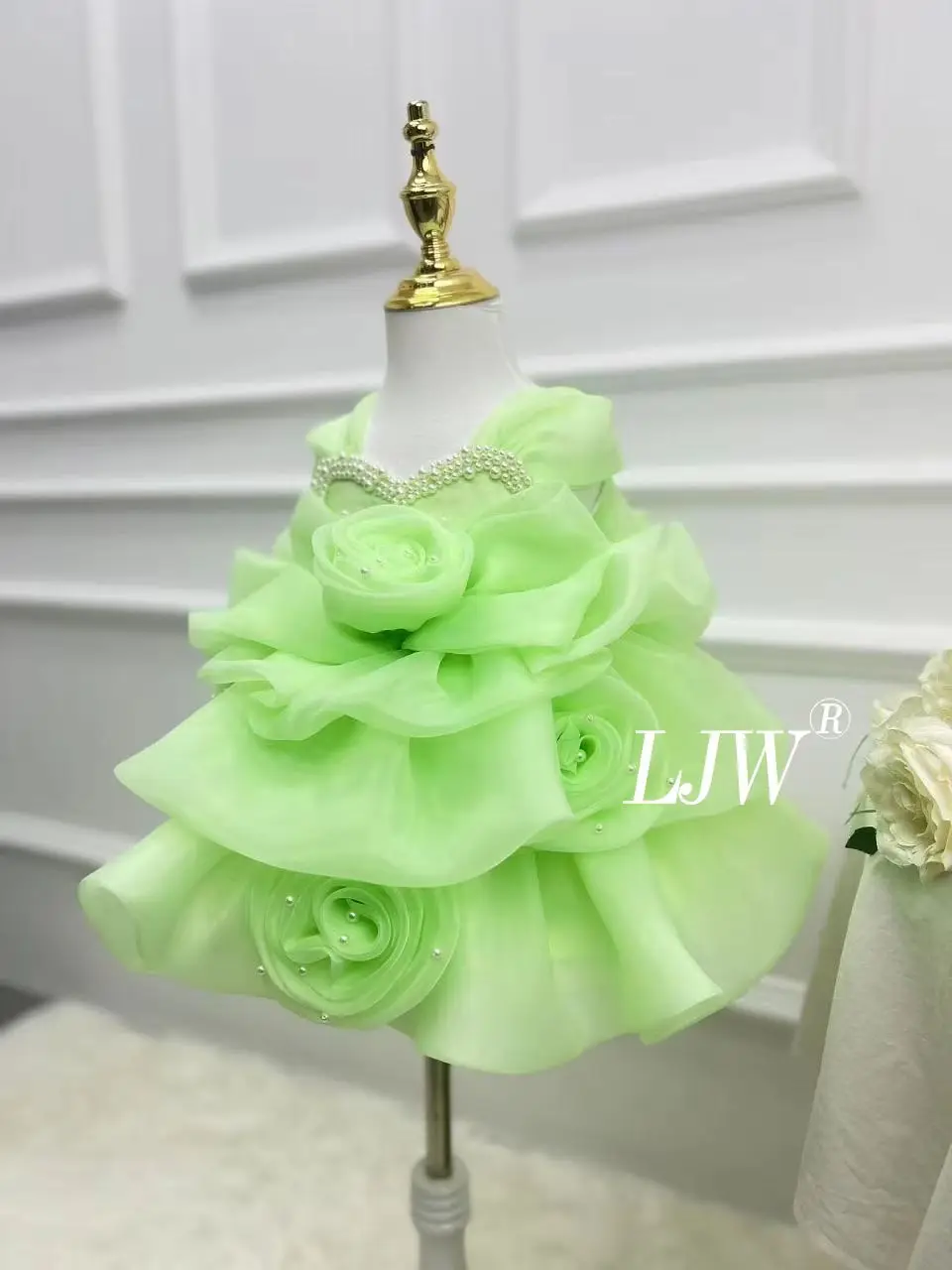 0-3 year old baby's first birthday formal party Flower Girl Princess wear luxurious fluffy First Communion Christmas formal dres