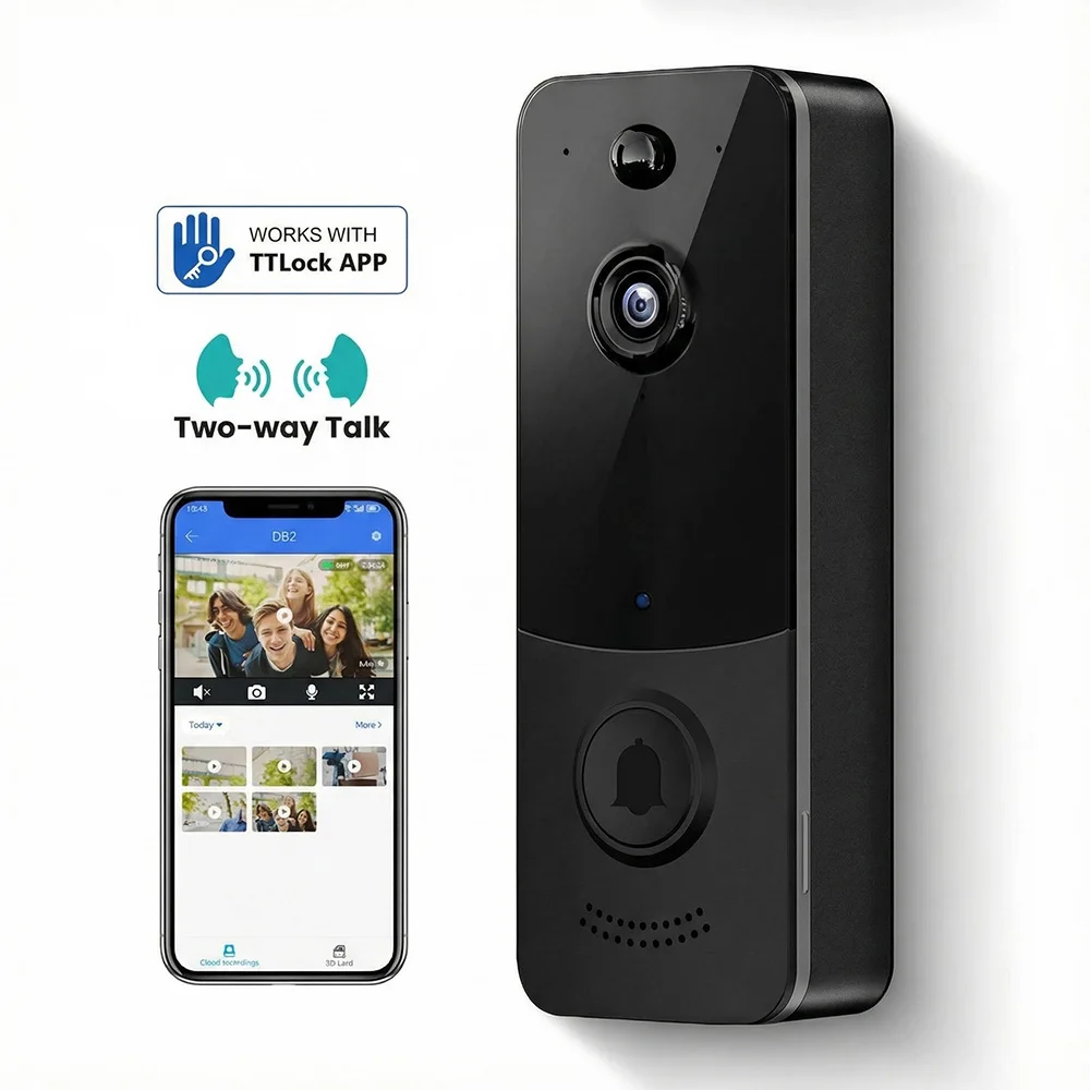 Smart TTLOCK App Wifi Digital Security Camera Wireless Intercom Ring Wireless Video Doorbell