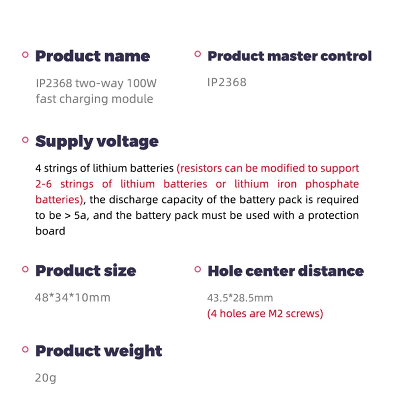 【Flash-Sale!】3X IP2368 แบบสองทิศทาง 100W โมดูลการชาร์จอย่างรวดเร็ว Buck-Boost อินเทอร์เฟซ Type-C พลังงานแบตเตอรี่ลิเธียมการชาร์จอย่างรวดเร็ว B