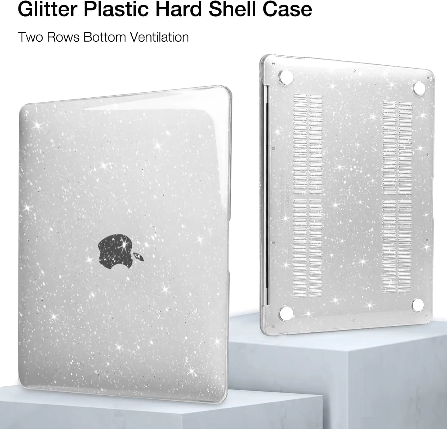 MOSISO for MacBook Air 13.6 Case M4 A3240 M3 A3113 M2 A2681  Pro16 Sparkly Glitter Hard Shell&Keyboard Cover&Screen Film&Pouch