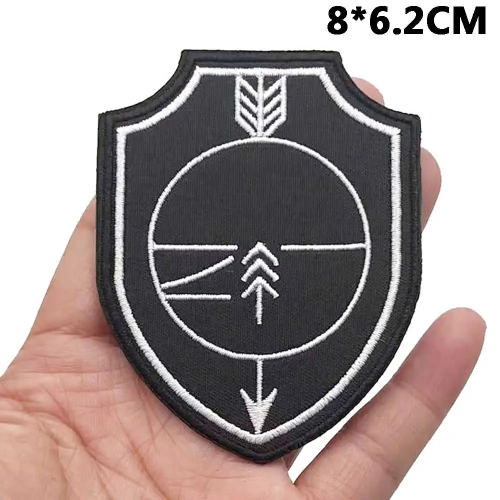 Sniper Scharfschütze Zielvisier Soldat Badge Embroidered Applique Sewing Label punk biker Patches with hook backing