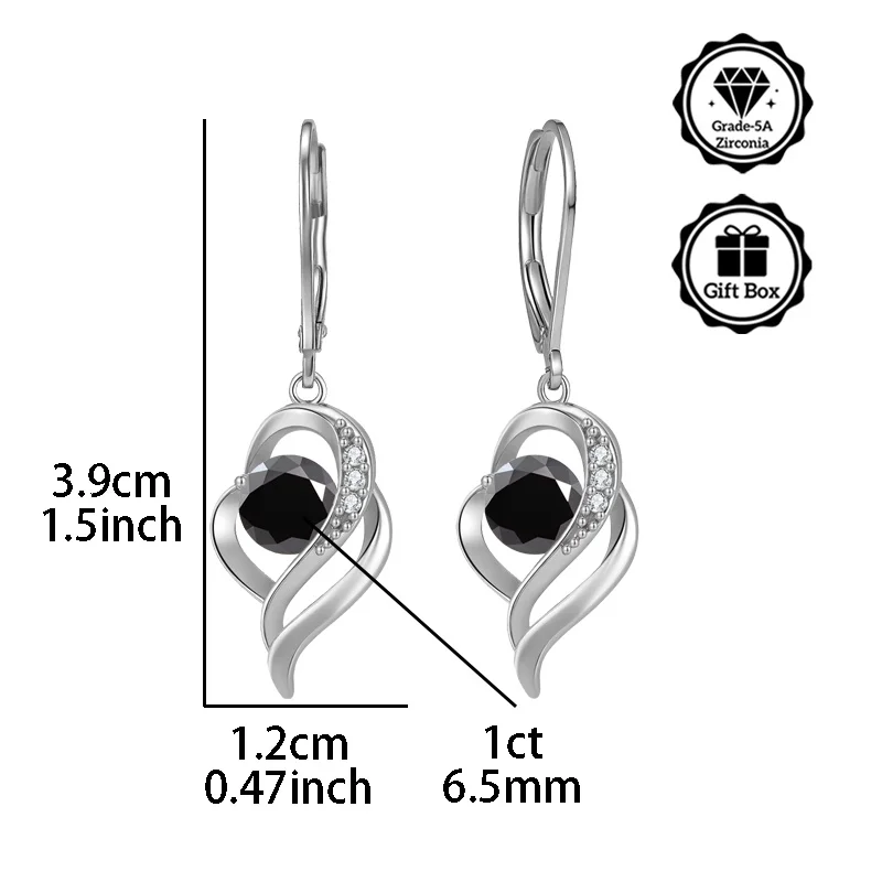 

LAMVOICE/2 carat zirconia christmas jewelry for women/earrings with gift for high quality jewelry Hypoallergenic hook earring