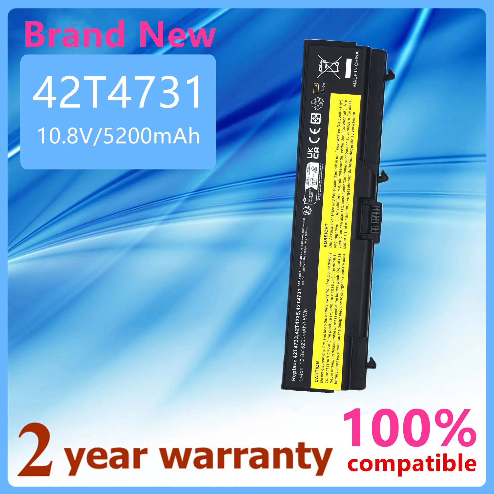 Laptop battery For Lenovo ThinkPad E40 E50 SL410 SL510 T410 T510 W510 W520 T420 T420i E420 E520 E520 L512 L412 42T4733 42T4731