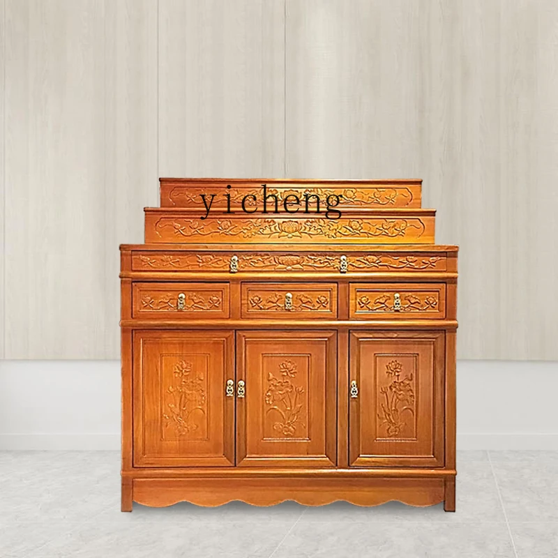 

LX offering table Shentai solid wood three-layer Buddhist cabinet Shentai household