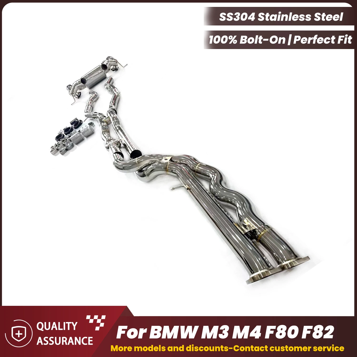 

Aggressive Exhaust Sound ECCF Catback Polished Stainless Steel Mandrel Bent Tubing for BMW M3 F80 M4 F82 Performance Upgrade