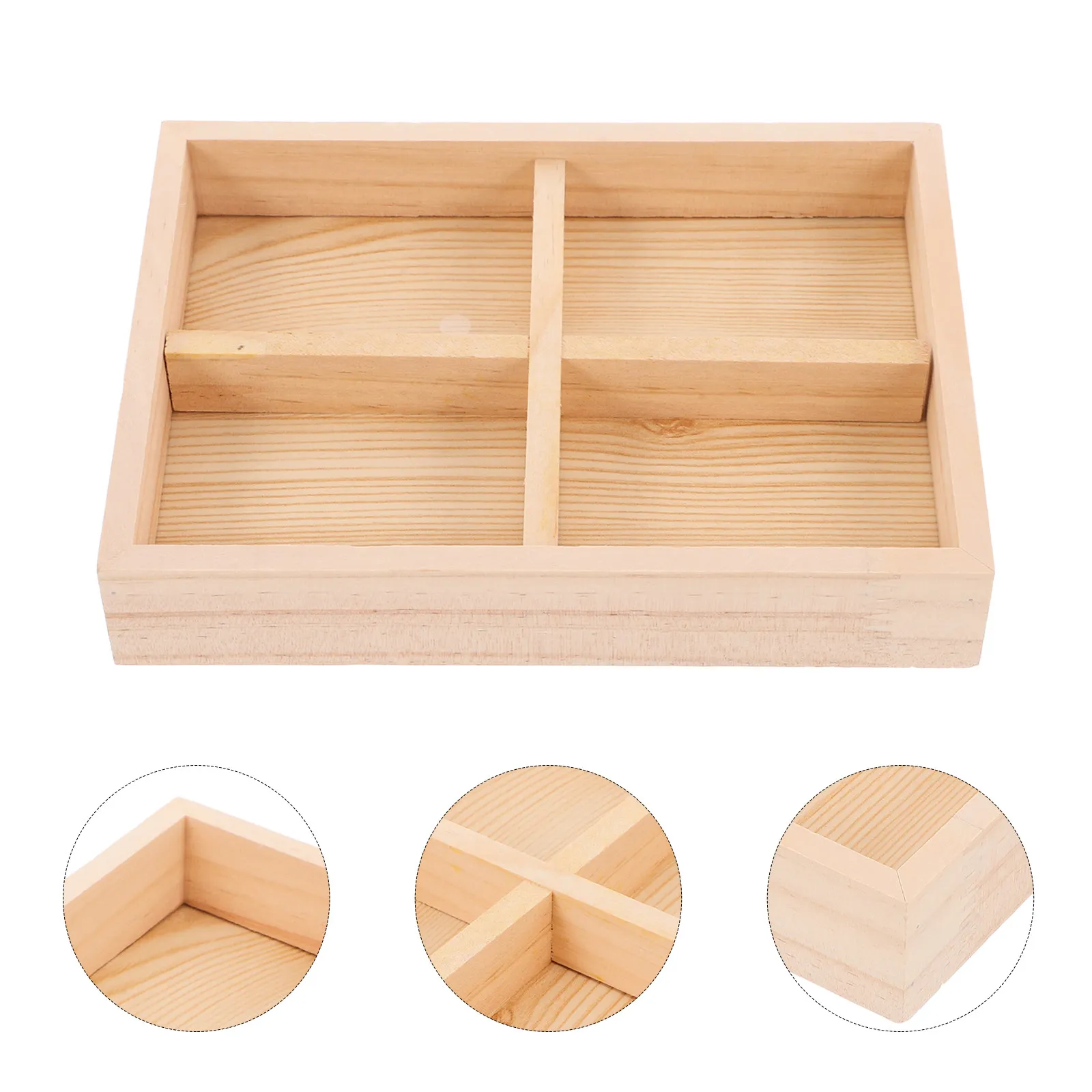 

Деревянный поднос для украшений в стиле ретро с разделителями, органайзер для колец и браслетов, поднос-витрина для хранения дома, декоративный элемент для туалетного столика