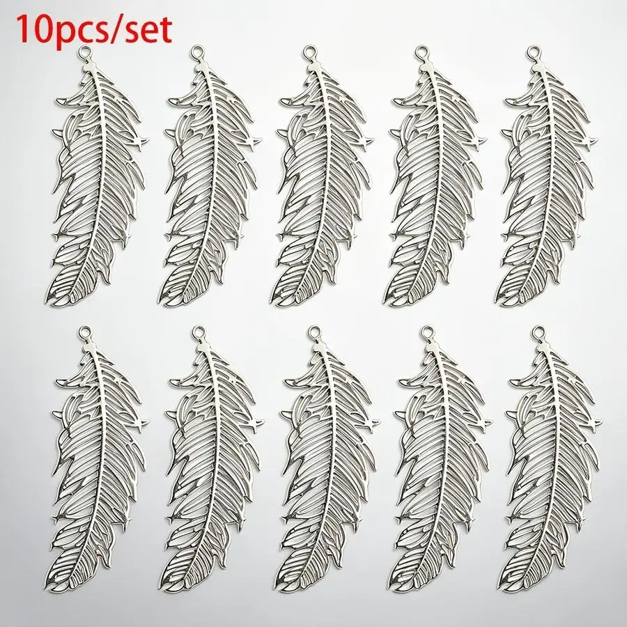 1/5/10/20/50/100pcs Mini Trendy High-End Metal Hollow Feathers, Two Colors Available, Exquisite Craftsmanship Design, Vibrant Co