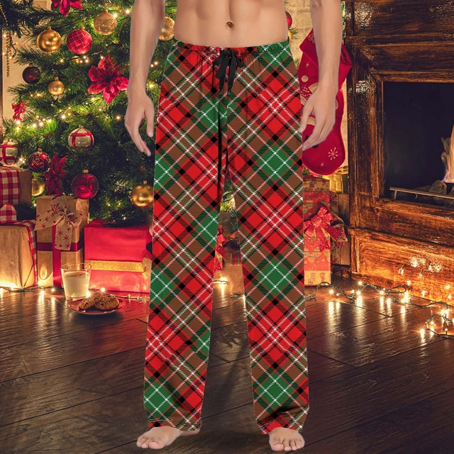 Mens Casual Pants Pajamas For Christmas Drawstring And Pocket Cargo Pants Streetwear Straight Sleep Wear Soft Trousers Male Pant AliExpress