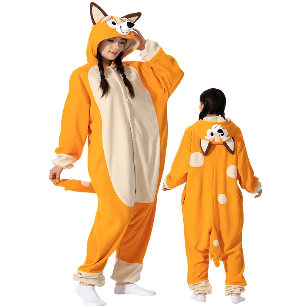 

Animal Kigurumi Costume Halloween Onesie Yellow Dog For Women Men Adult Kids Pyjamas Cartoon Pajama Cosplay Party Homewear