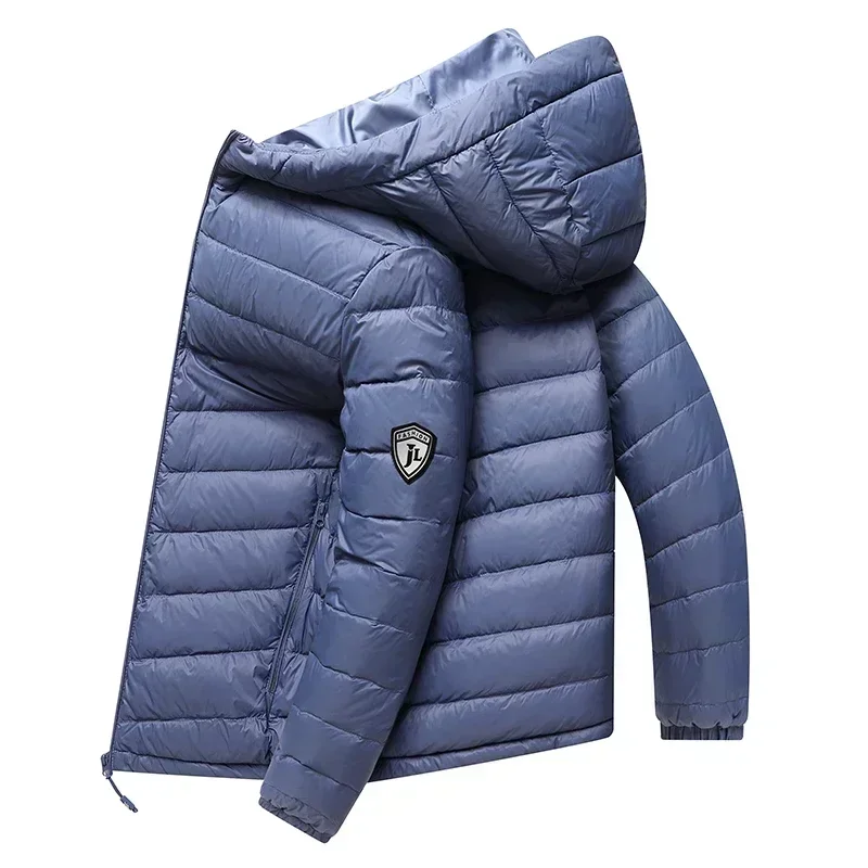 Down Jacket Men's Winter Thin Loose Trendy Short Hooded Cotton Jacket Lightweight Men's Jacket