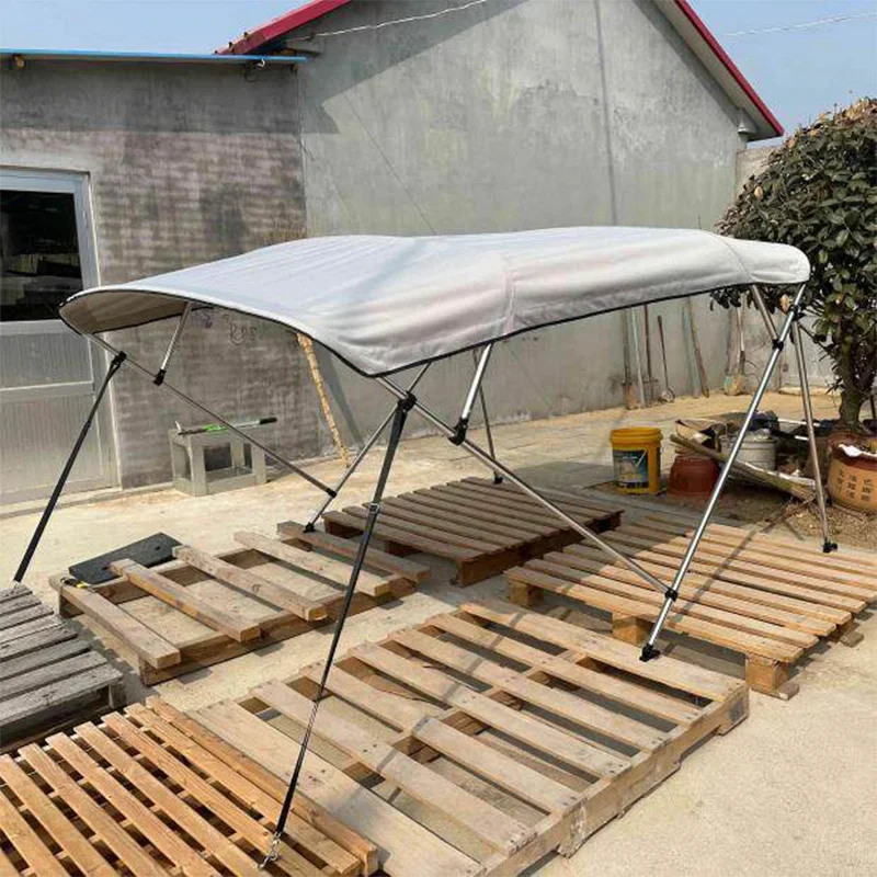 Marine Awning: 600D Polyester Canopy with Aluminum Alloy Frame, Waterproof and UV-Resistant; Fishing Boat Conversion