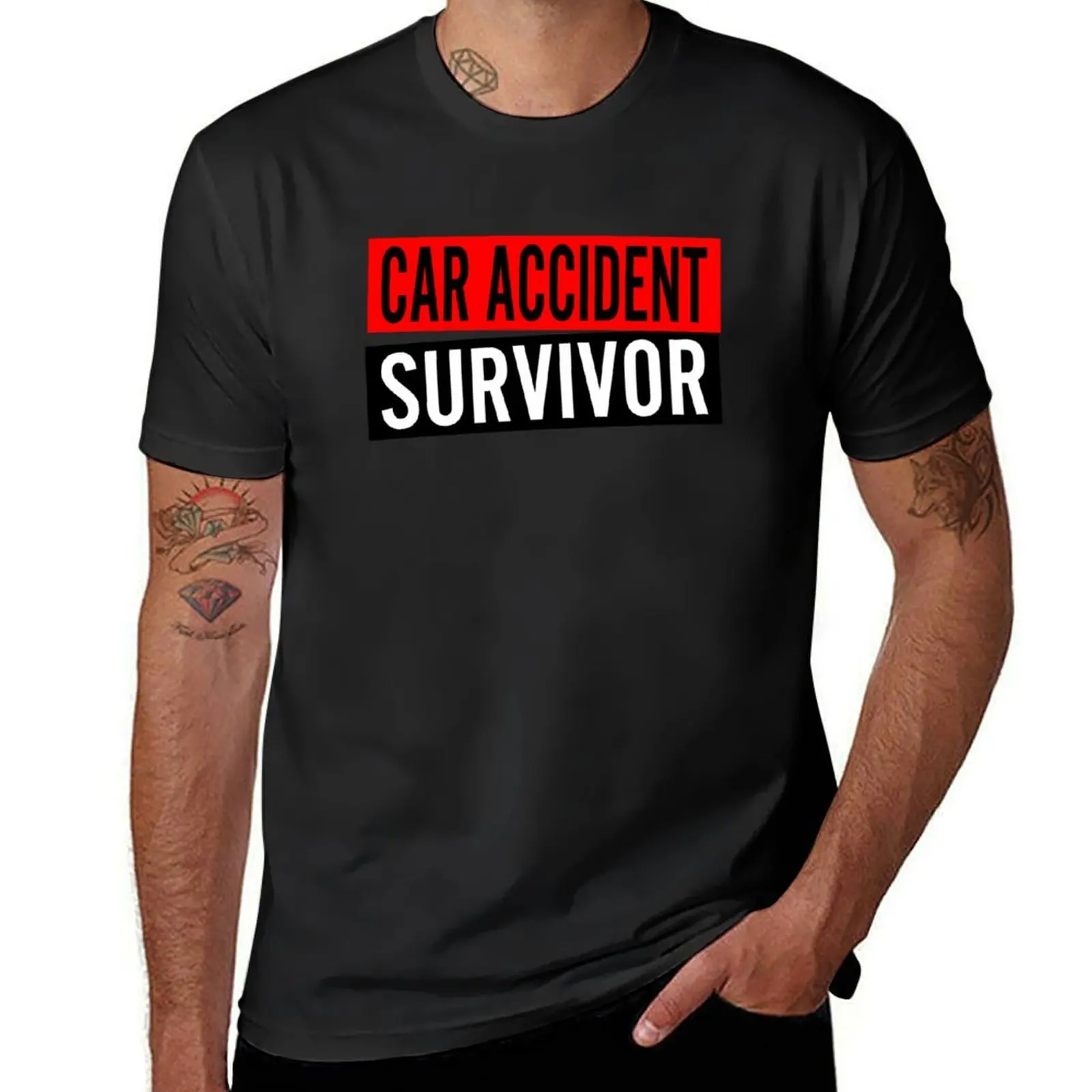 

Car Accident Survivor Essential Sticker T-Shirt plus sizes shirts graphic tees mens big and tall t shirts