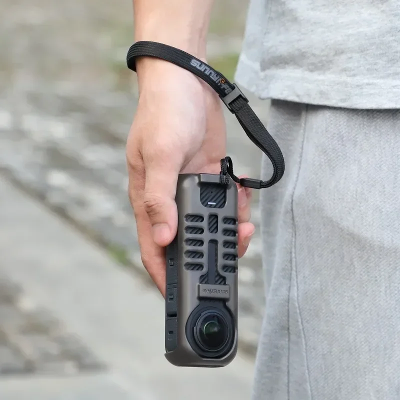 Funda de grafeno con cordón para Insta360 X4, carcasa anticaída y antiarañazos, accesorios de cámara de liberación rápida