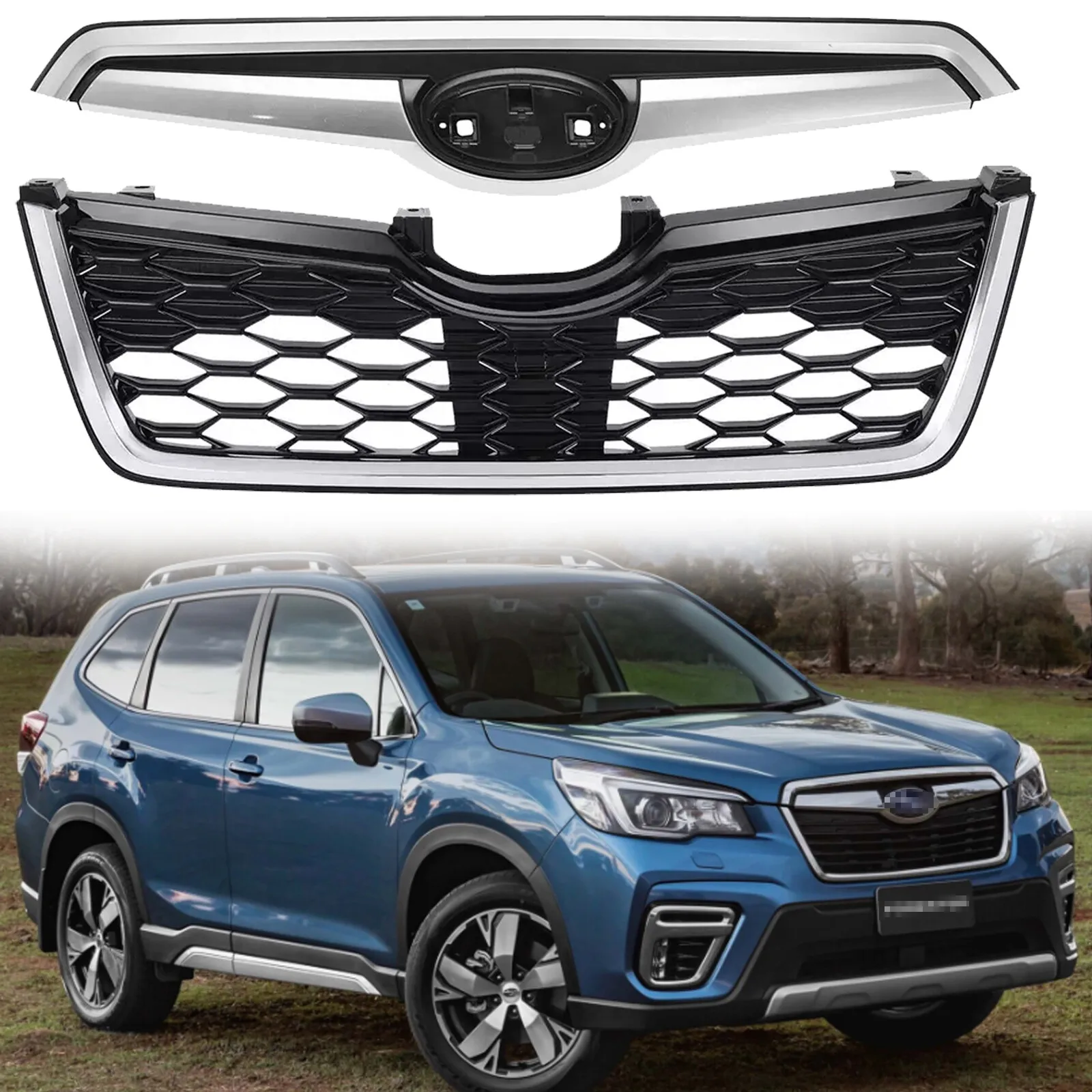 

Верхняя решетка переднего бампера с хромированной отделкой для Subaru Forester 2019, 2020, 2021 годов