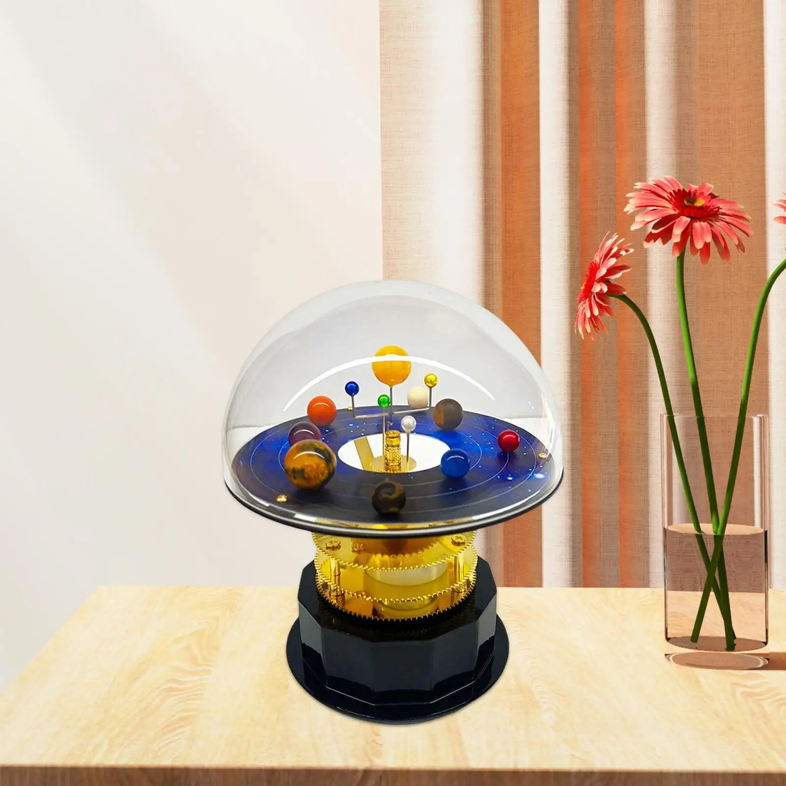 

Iron Rotation Eight Planets Dynamic Model Tabletop Planets for Living Room Home Offices