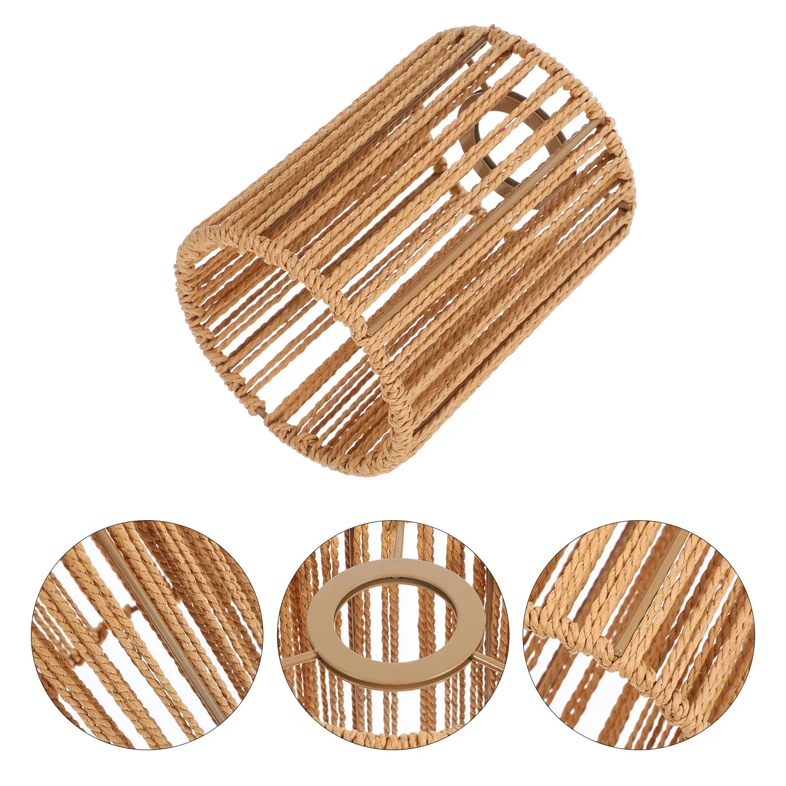 

Плетеный абажур из бумажной веревки для потолочных светильников и люстр, замена, в деревенском винтажном стиле, с нежной текстурой, защищающий глаза