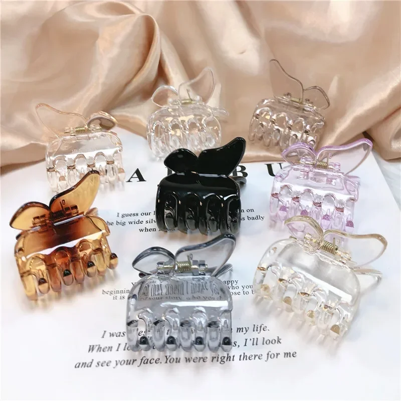 Mini Butterfly Hair Claws Acrylic Sweet Hair Ornament Clip Colorful Hairpins Fashion Hair Accessories for Women Girls Cute New