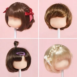 1/8 Bjd doll Wig High Temperature Bangs BOBO head short hair Straight hair long curly hair Golden pink black ob11 SD Doll wig