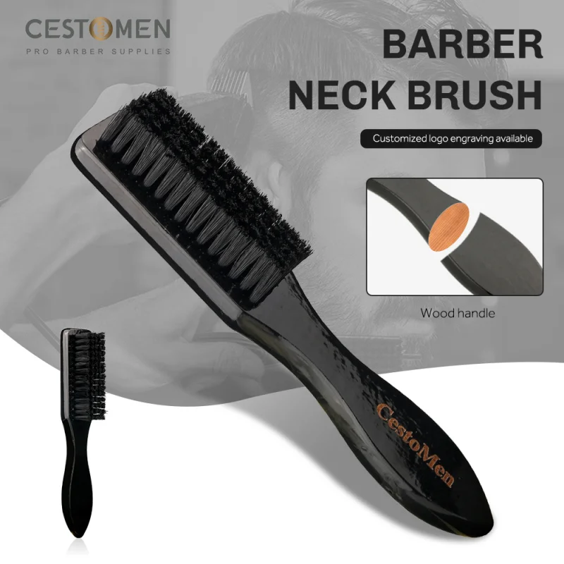 Cestomen Soild Hout Professionele Vervagen Borstel Kapper Hals Vegen Borstel Kam Kapsel Accessoires Facial Cleaning Tools Voor Mannen