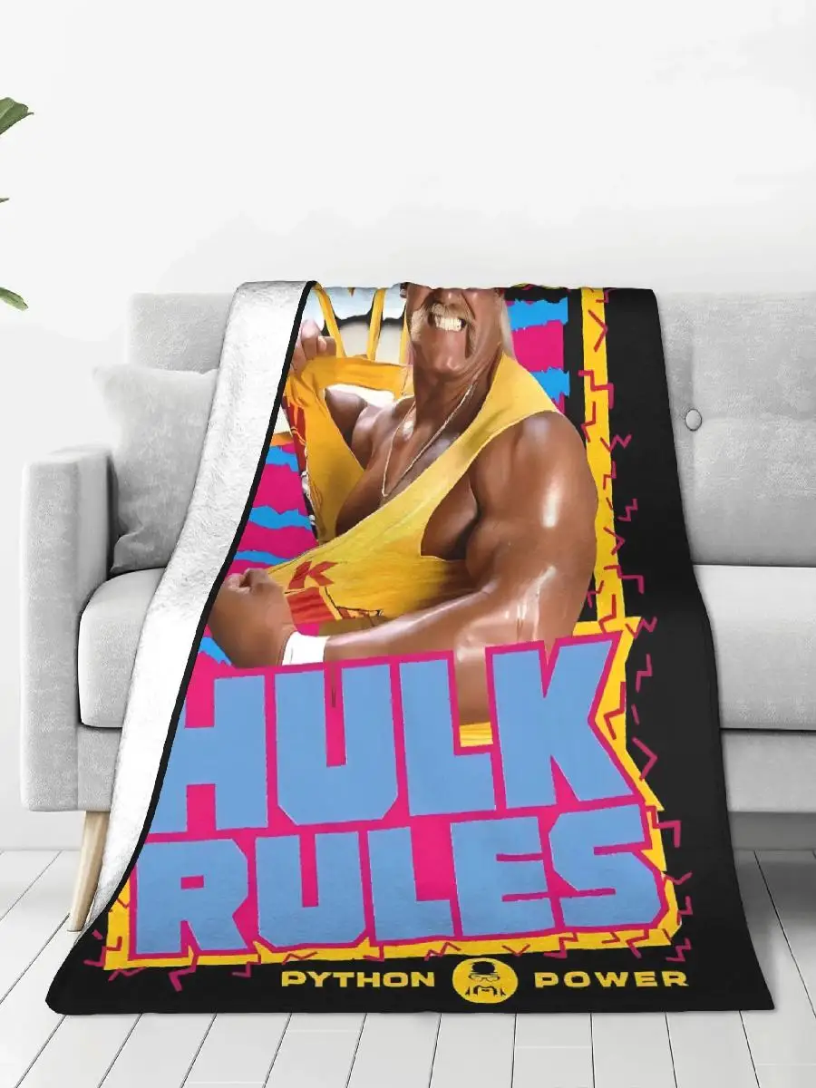 Hulk Hogan Wrestling Legend Plush Throw Blanket for Kids  Soft Flannel Bedding Custom Quality Gift