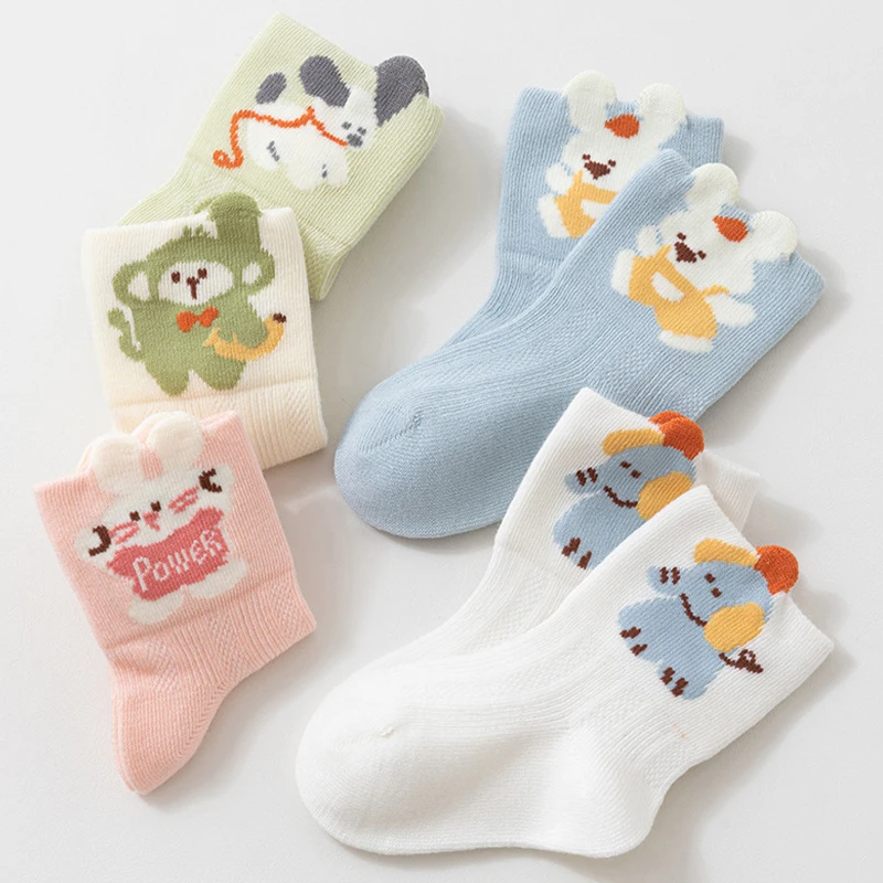 3 Pairs Baby Socks Summer Breathable Mesh Infant Socks Soft Cotton Toddler Socks Indoor Casual Children Socks For Kids
