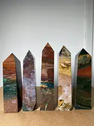 Natural Large Marine Jasper Crystal Tower Natural Crystal Wand 1pcs