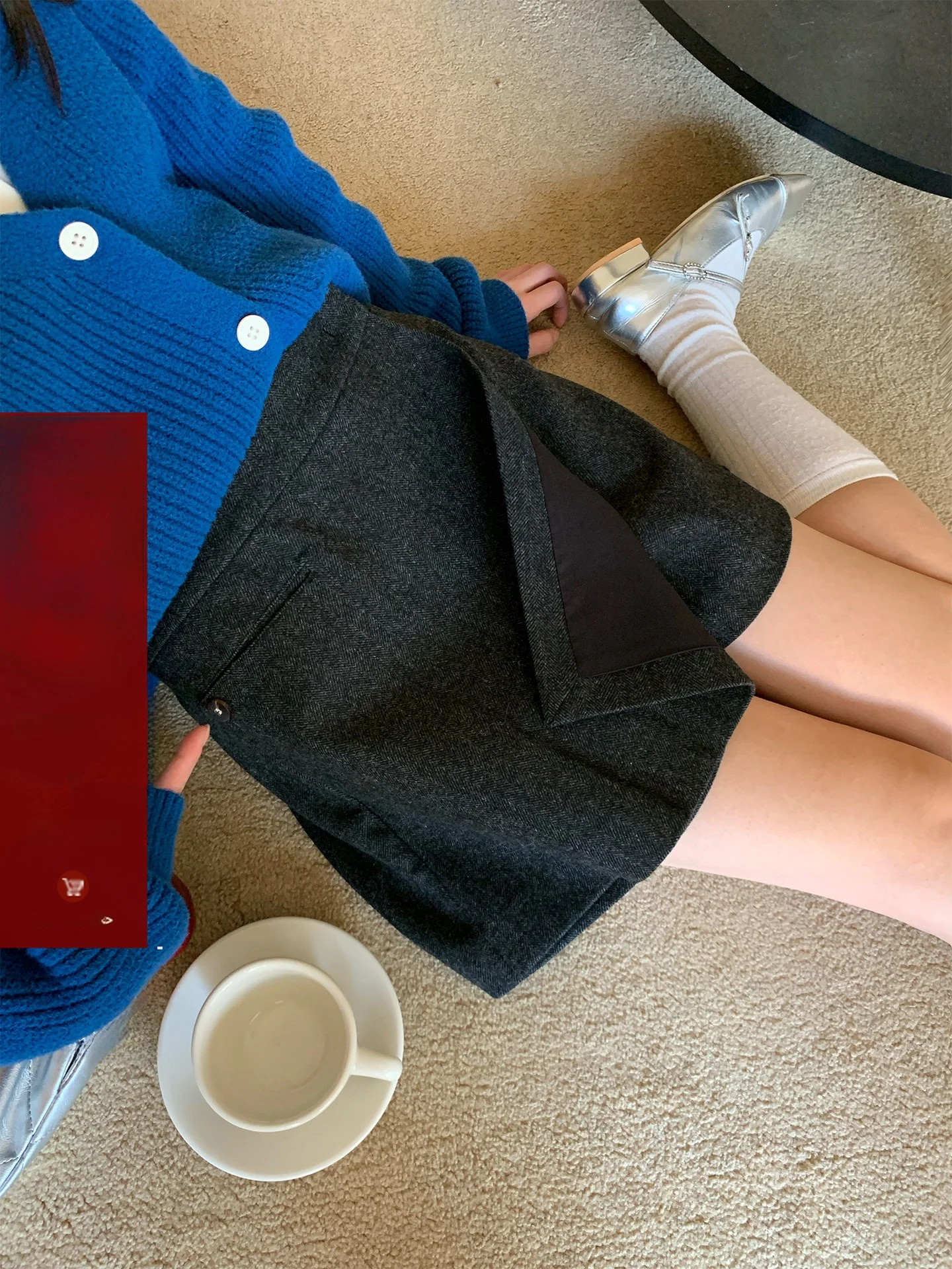 

Юбка А-силуэта Song Zhengen в корейском стиле с высокой талией, уникальная облегающая юбка для женщин, верхняя одежда для зимы